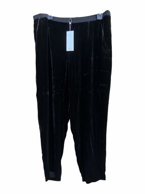 Eileen Fisher Black Velvet Pull-On Ankle Pants size medium NEW